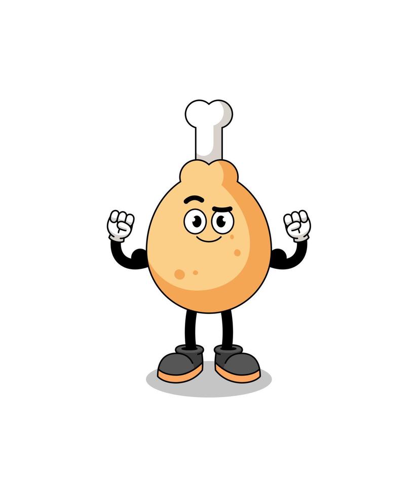 Mascot cartoon of fried chicken posing with muscle 9334590 Vector Art