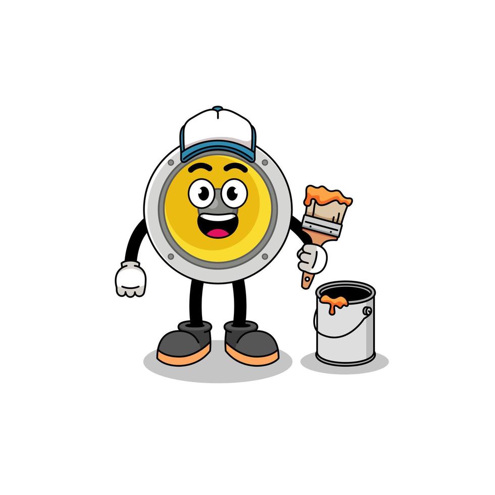 Character mascot of speaker as a painter vector