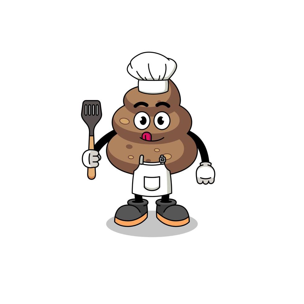 Mascot Illustration of poop chef vector