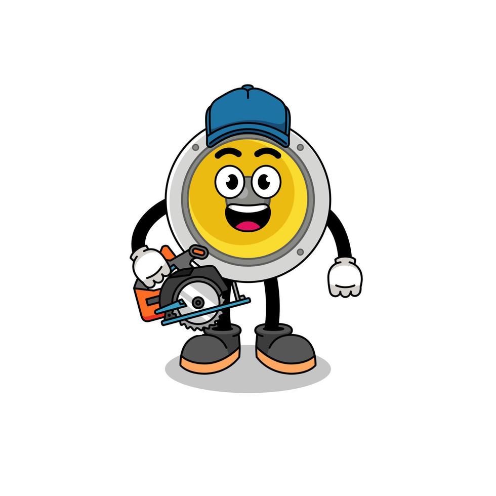 Cartoon Illustration of speaker as a woodworker vector