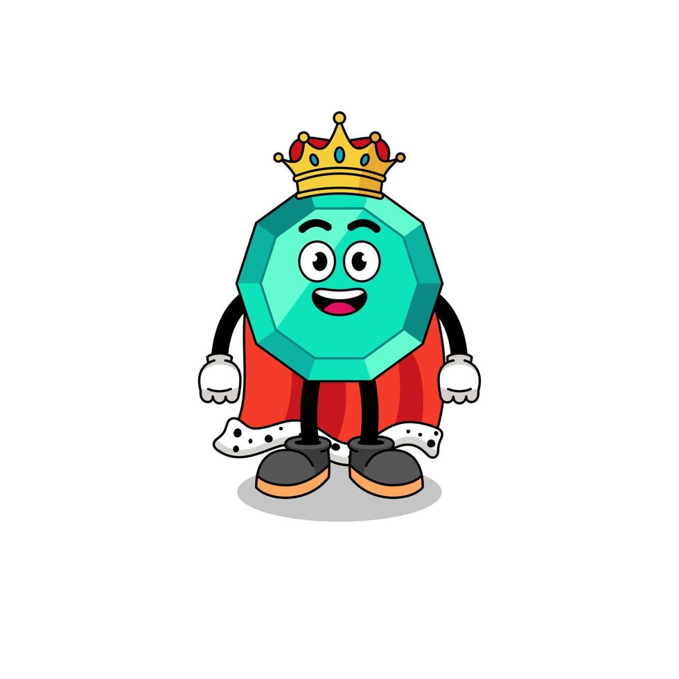 Mascot Illustration of emerald gemstone king vector