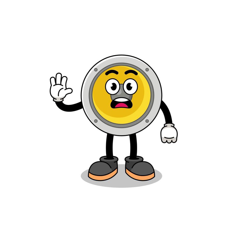 speaker cartoon illustration doing stop hand vector