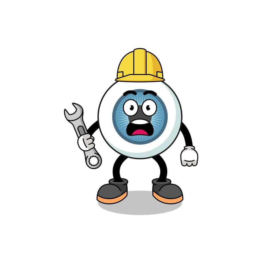 Character Illustration of eyeball with 404 error vector