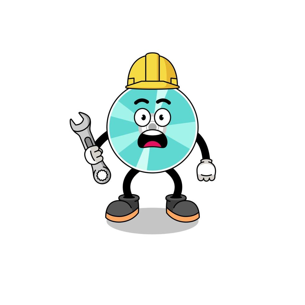 Character Illustration of optical disc with 404 error vector