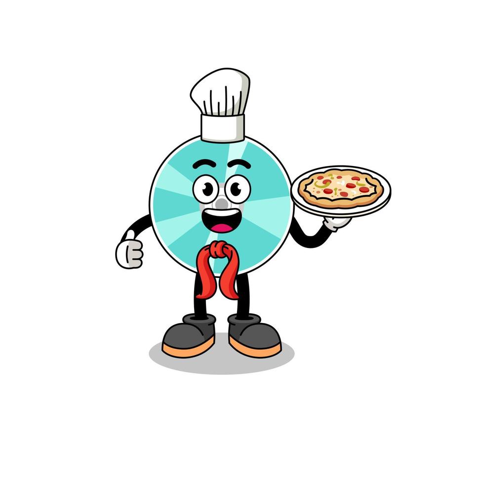 Illustration of optical disc as an italian chef vector