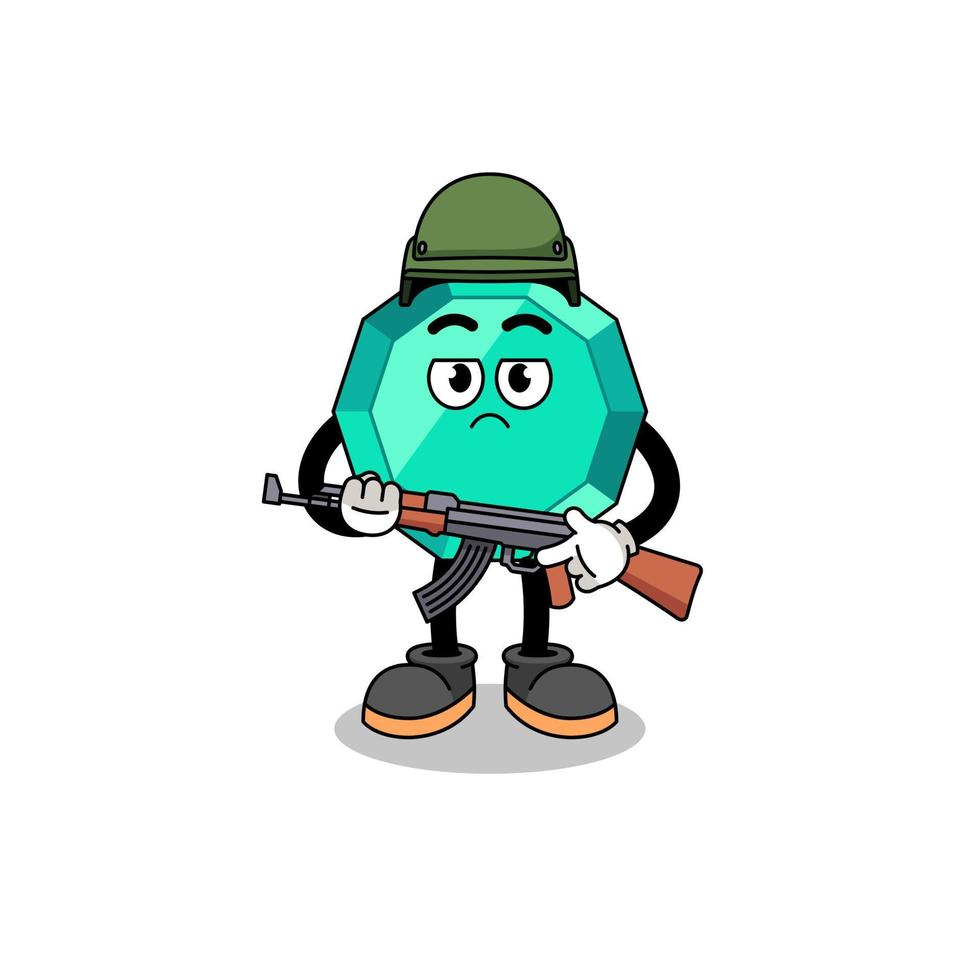 Cartoon of emerald gemstone soldier vector