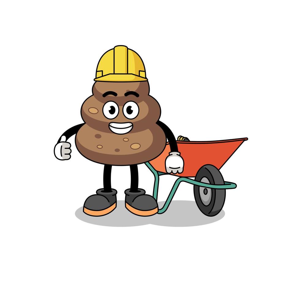 poop cartoon as a contractor vector