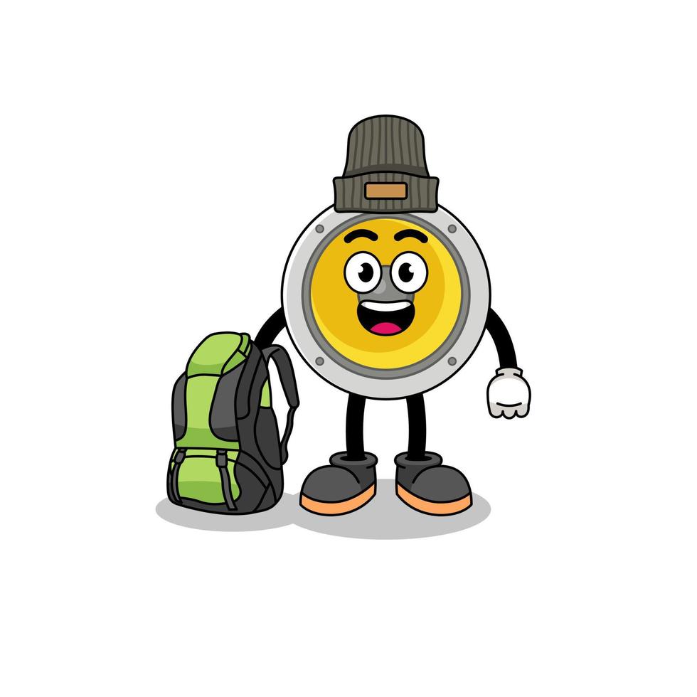 Illustration of speaker mascot as a hiker vector