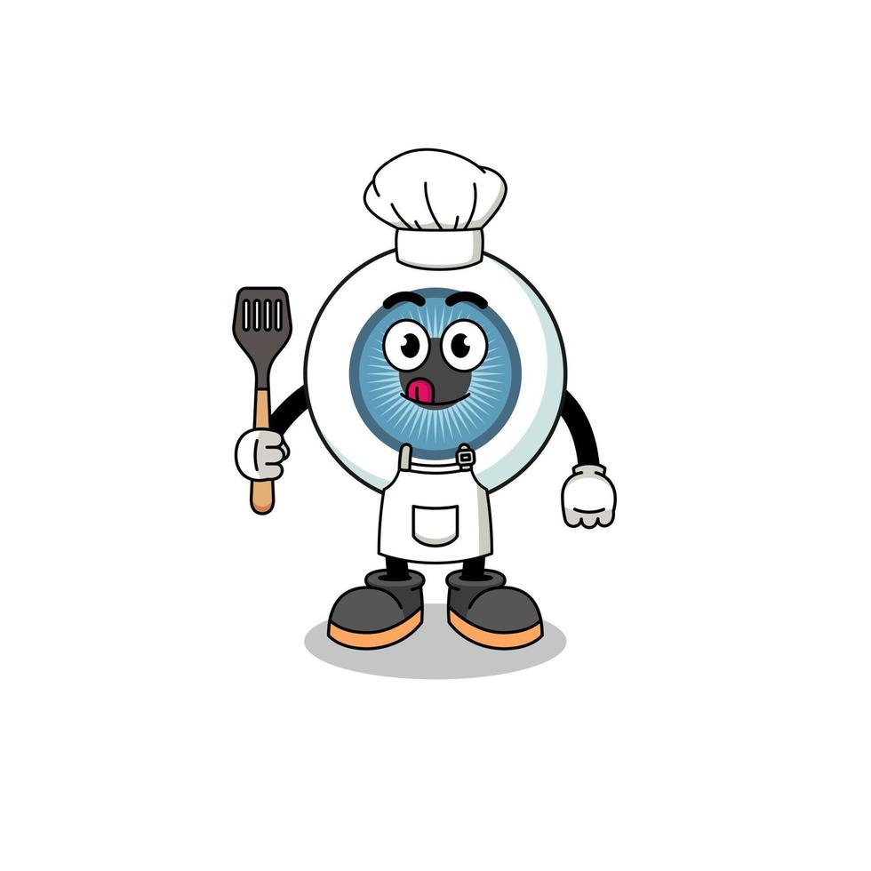 ilustración de la mascota del chef del globo ocular vector