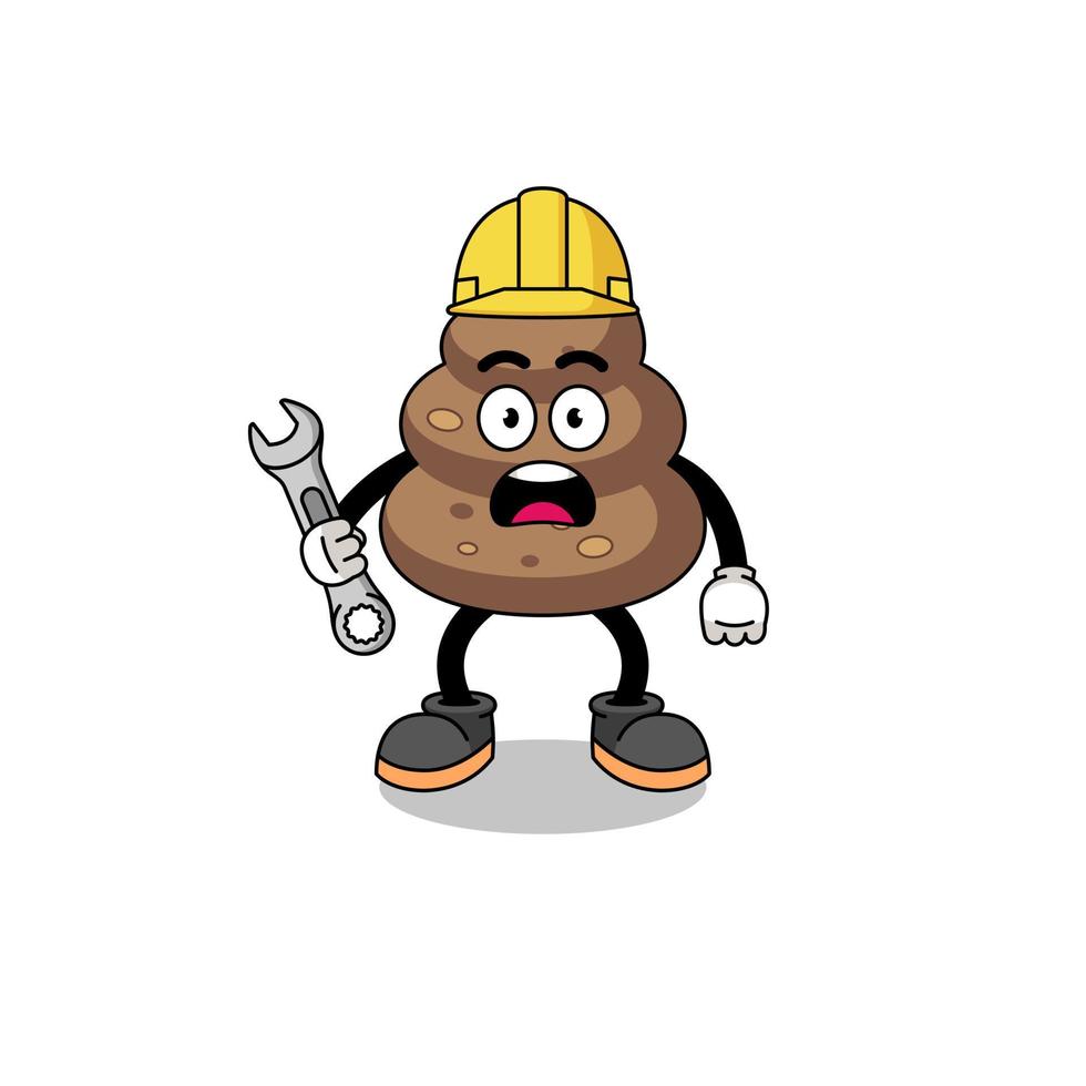 Character Illustration of poop with 404 error vector