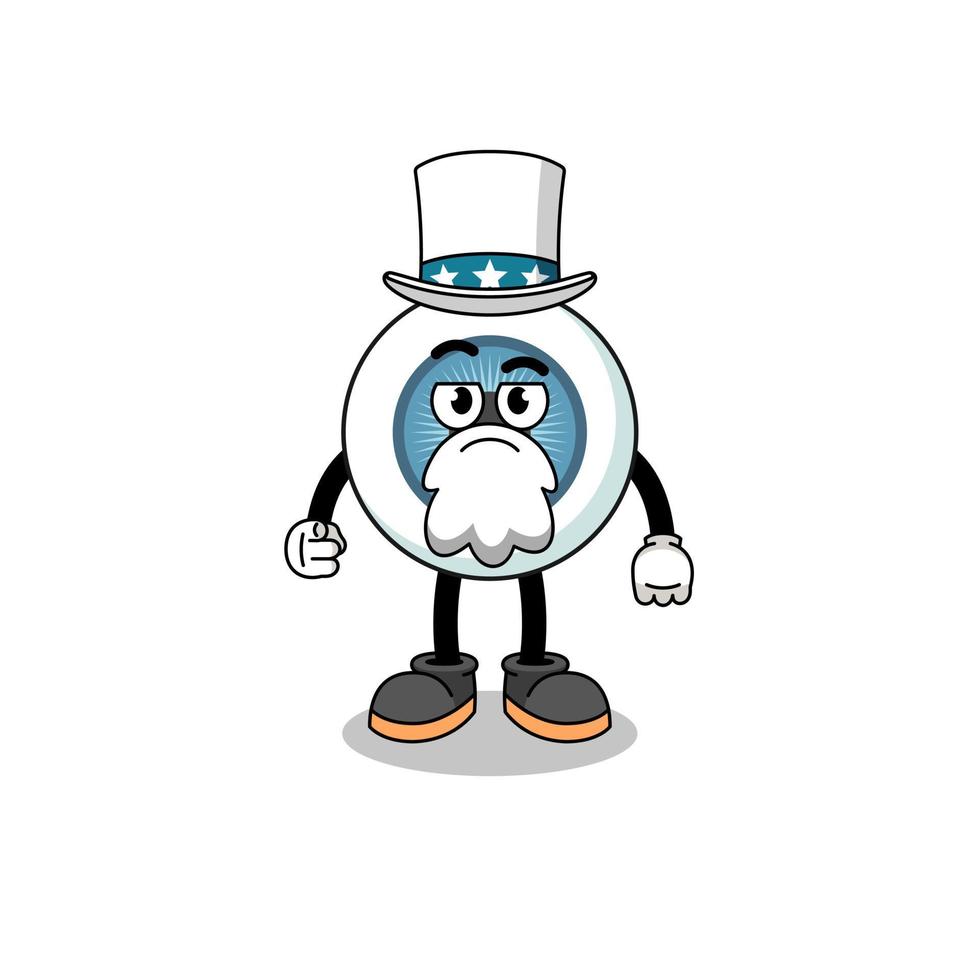 Illustration of eyeball cartoon with i want you gesture vector