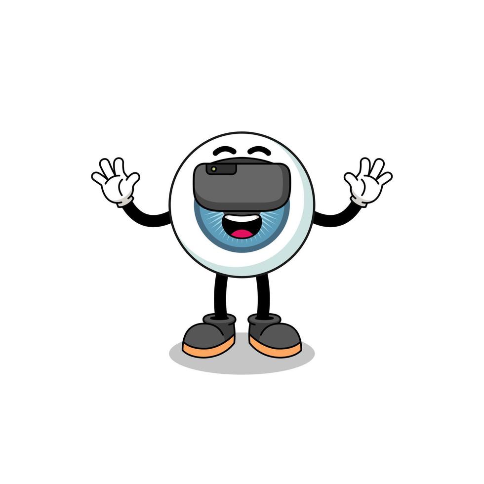 Illustration of eyeball with a vr headset vector