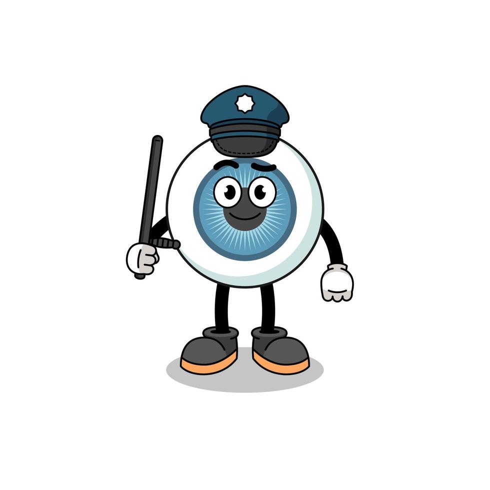 Cartoon Illustration of eyeball police vector