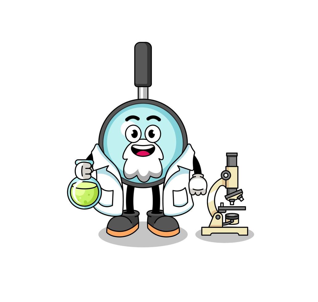 Mascot of magnifying glass as a scientist vector