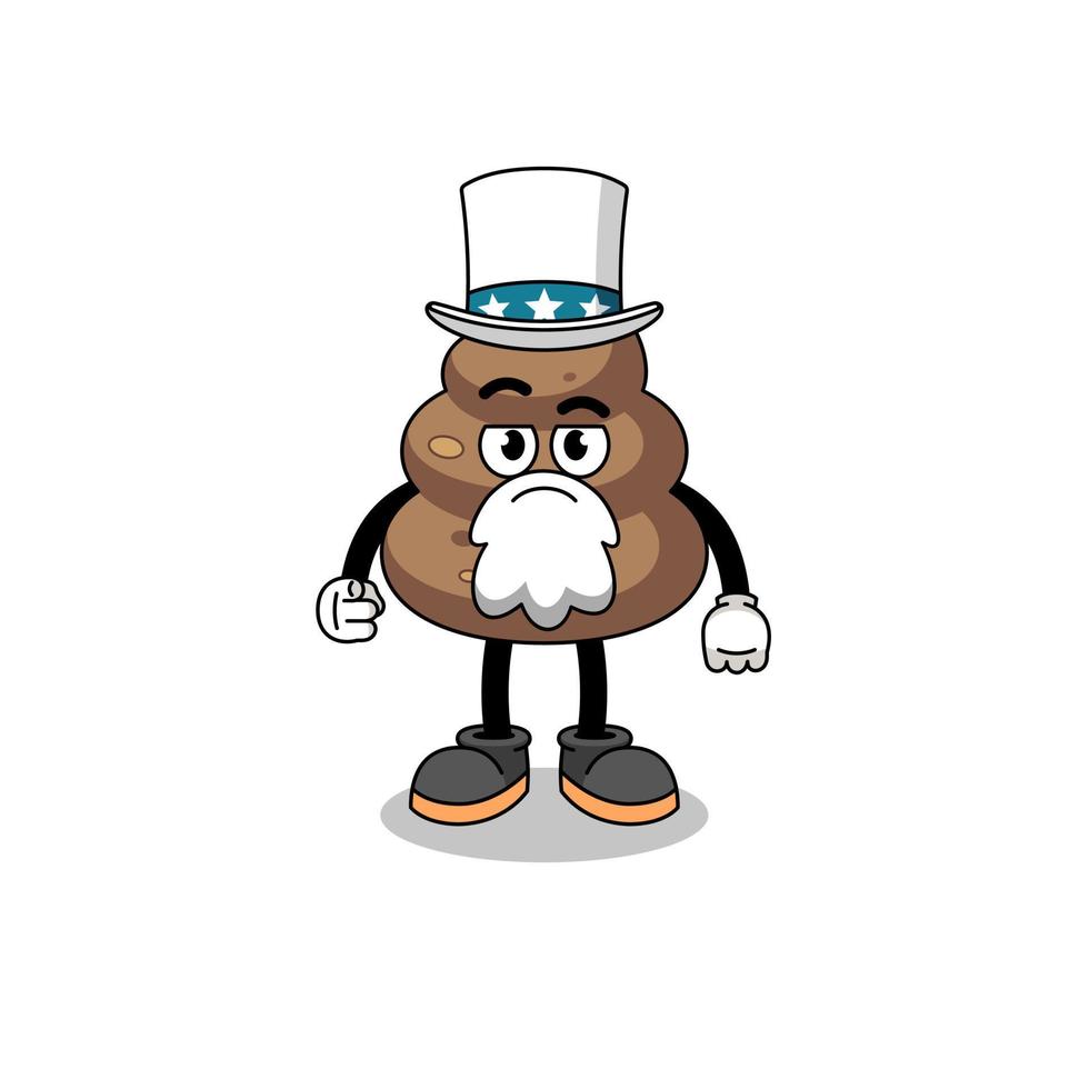 Illustration of poop cartoon with i want you gesture vector