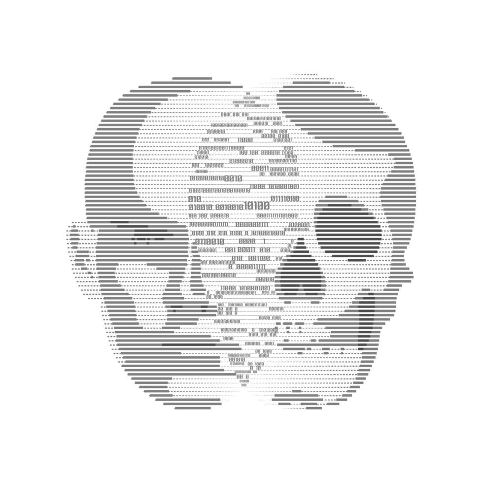 binary hacker face vector
