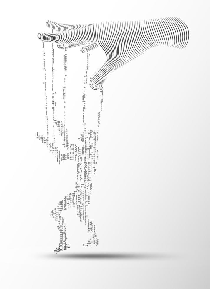 binary digital puppet vector