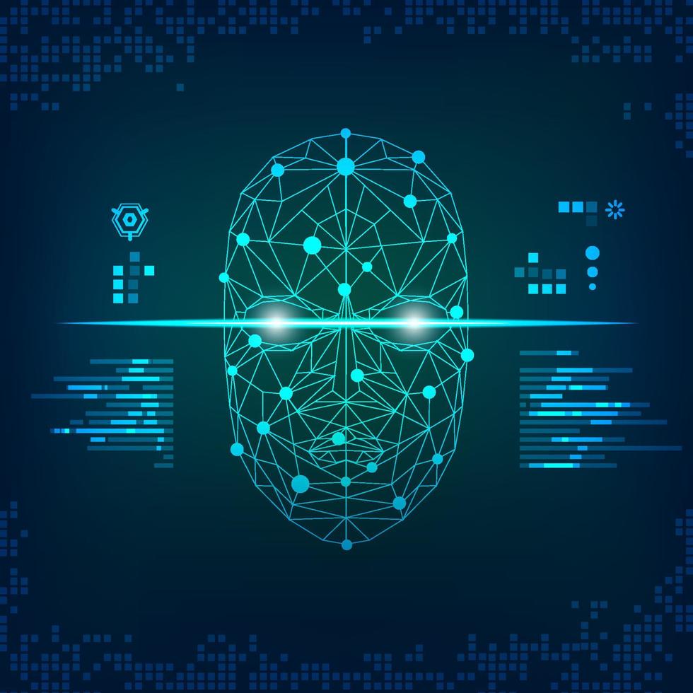 cara de ai de estructura metálica vector