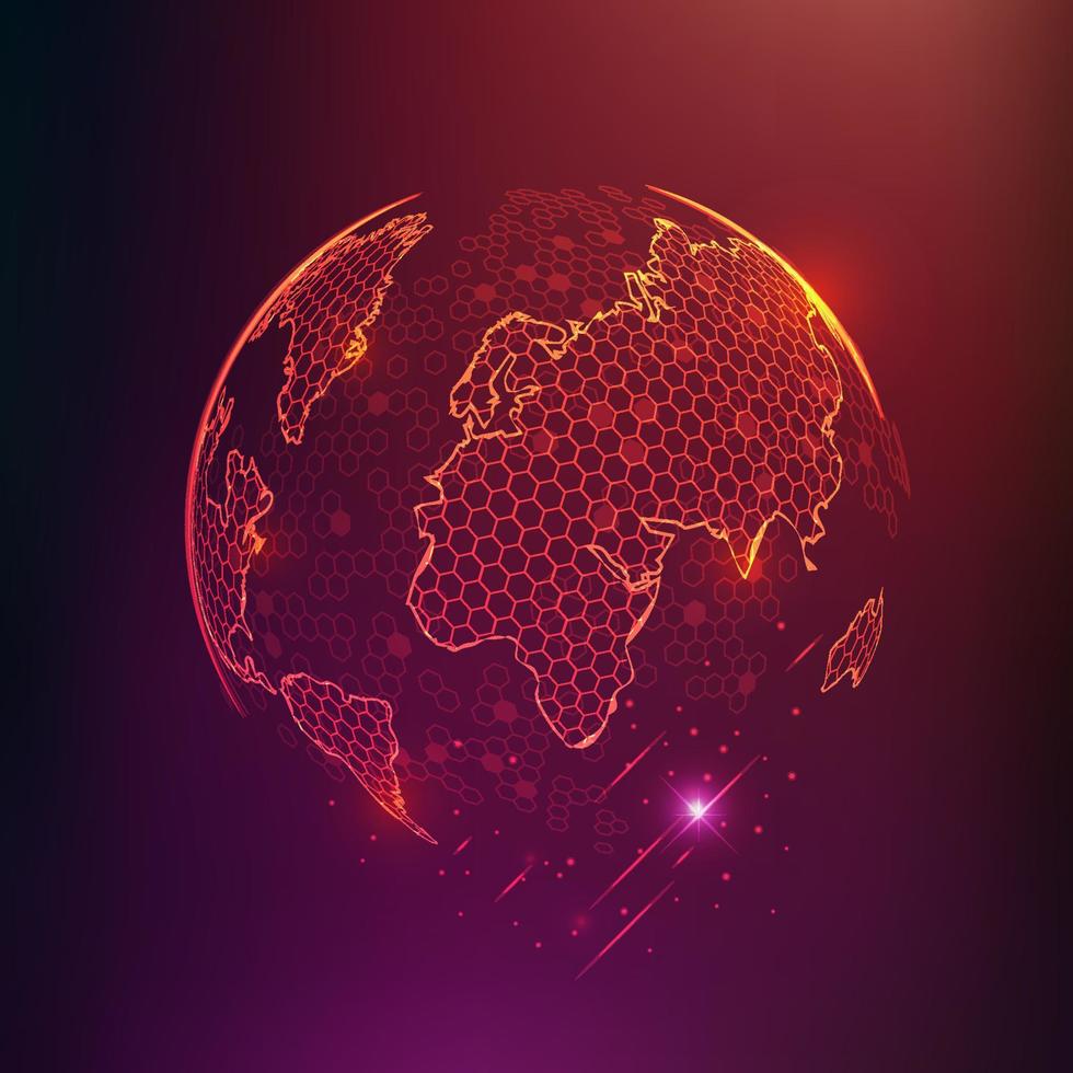hot wireframe globe vector