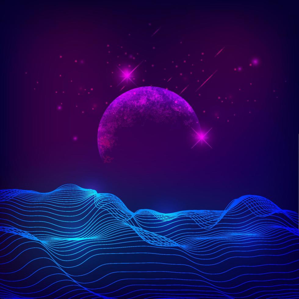 purple planet element vector