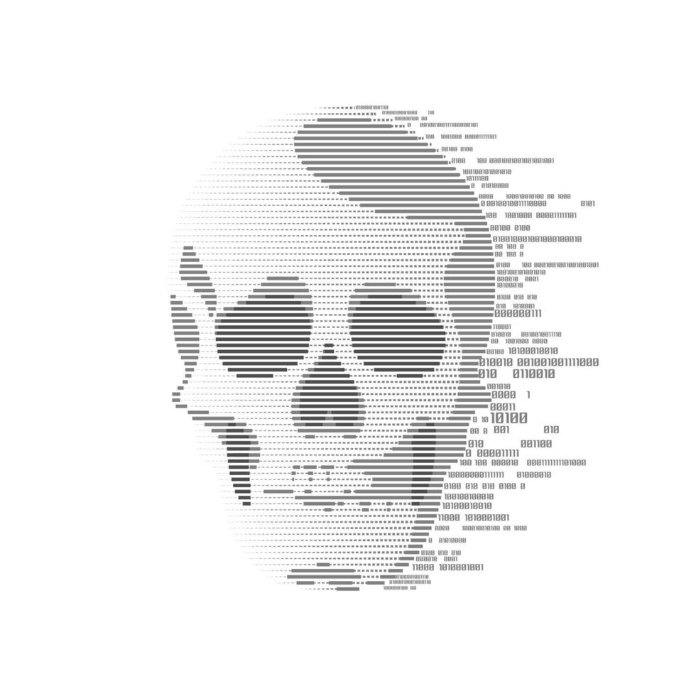 binary skull element vector