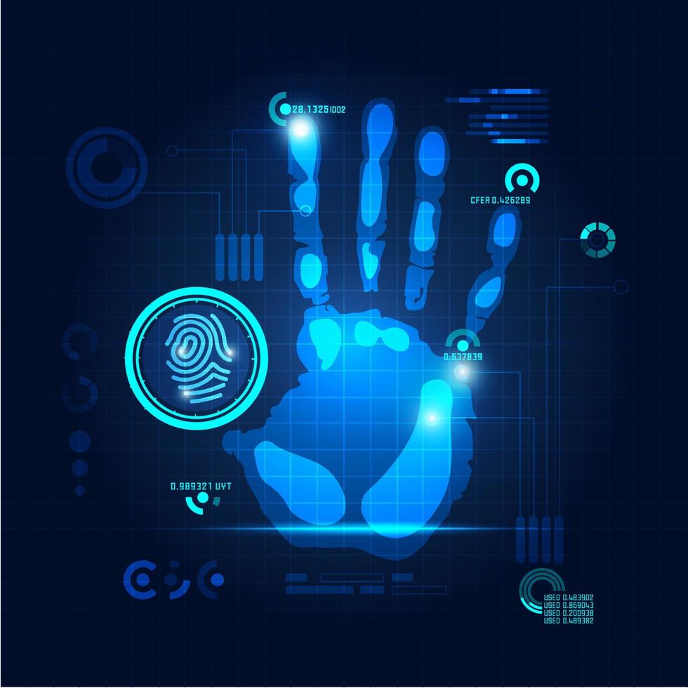 handprint scan interface vector