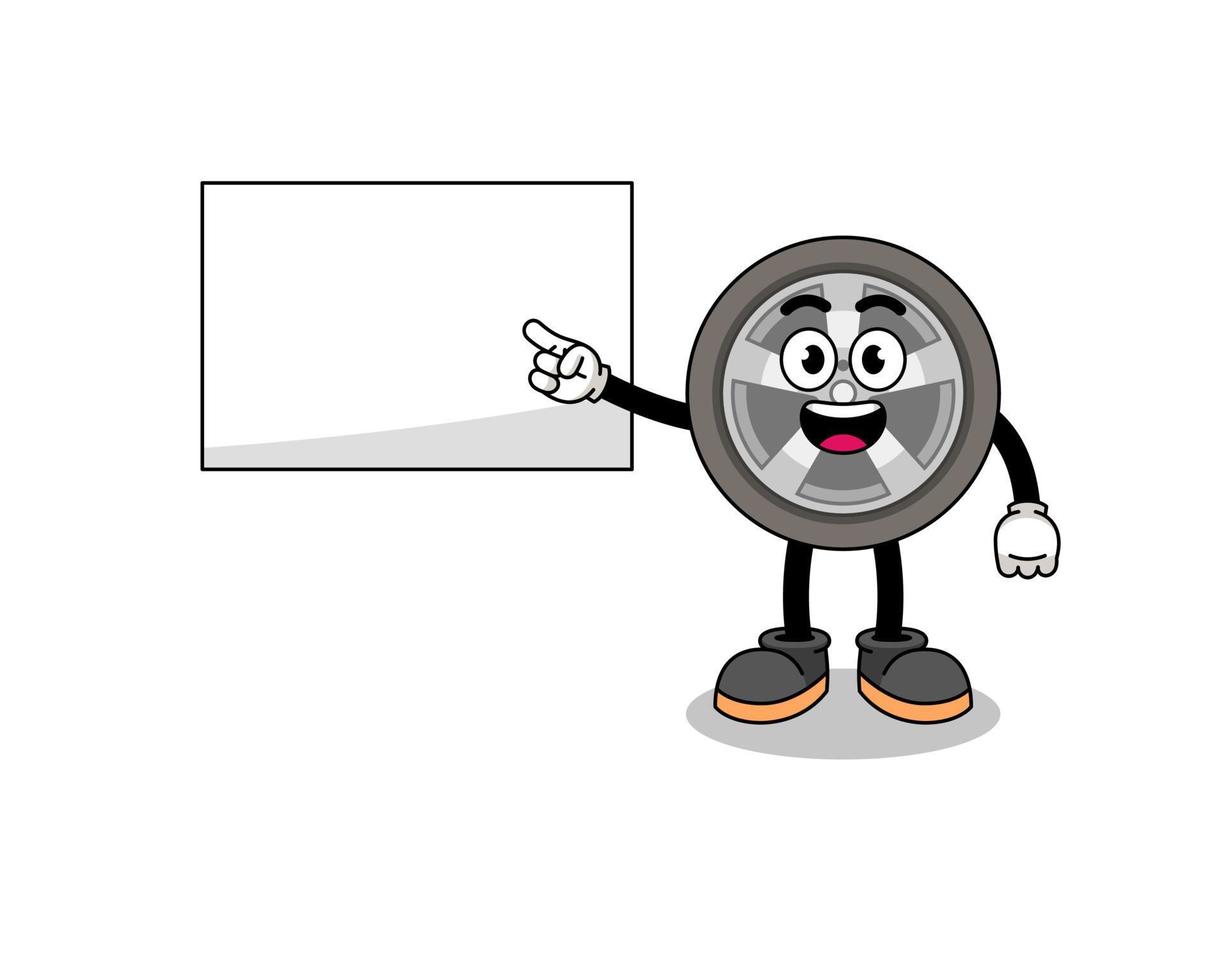 car wheel illustration doing a presentation vector