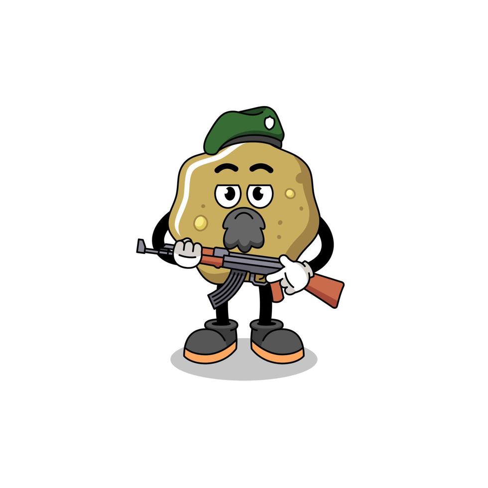 Character cartoon of loose stools as a special force vector