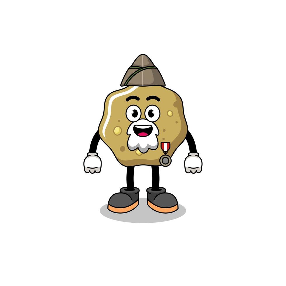 Character cartoon of loose stools as a veteran vector