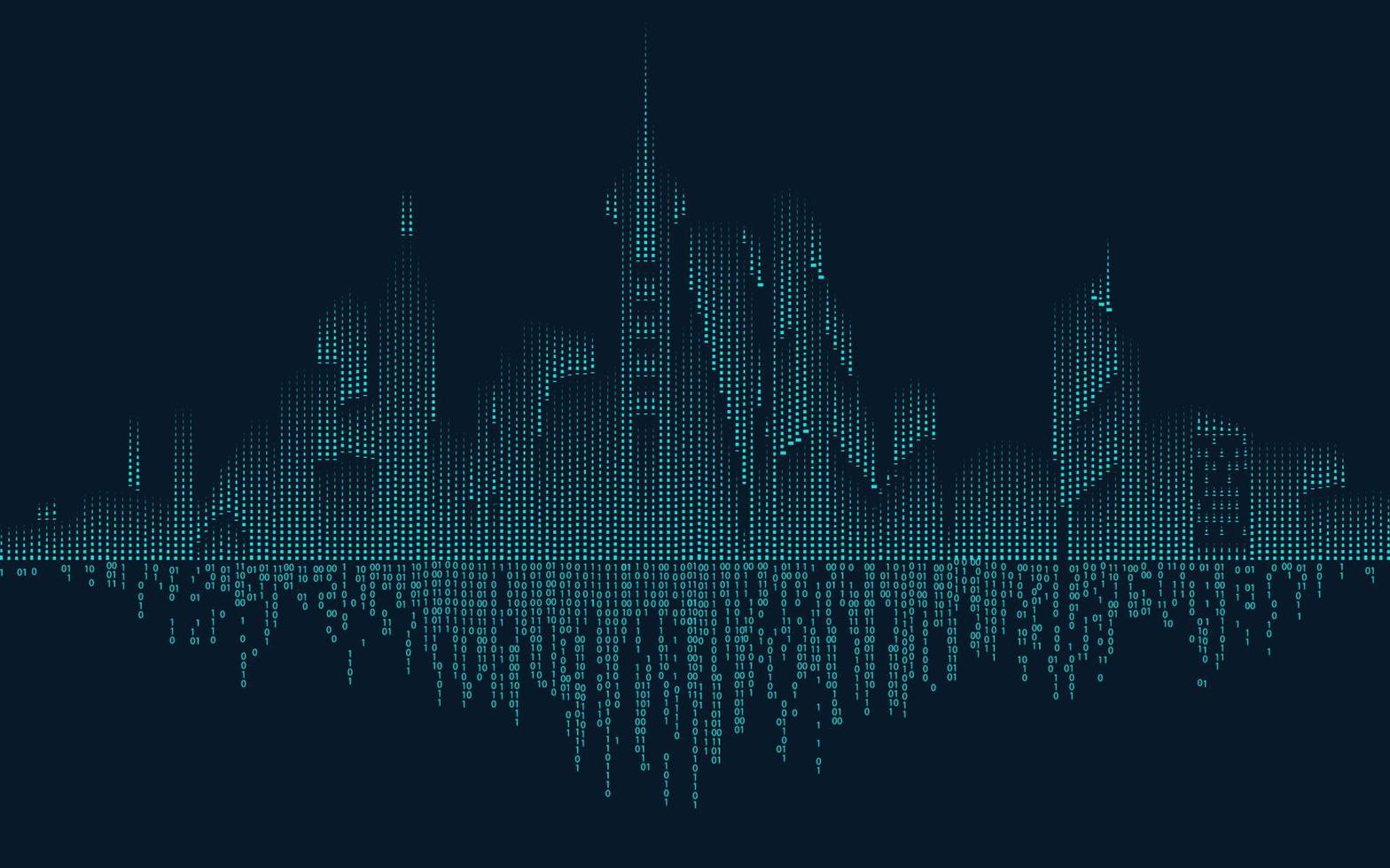 green binary city vector