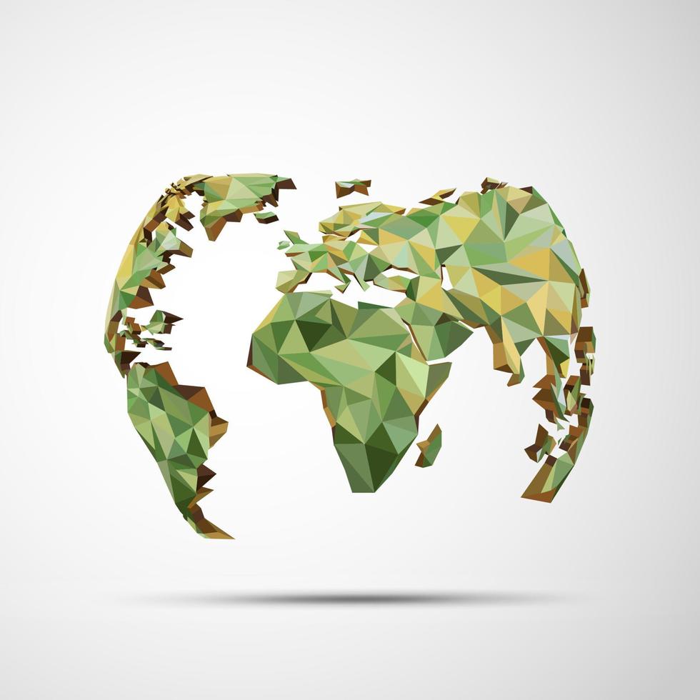 green polygon globe vector