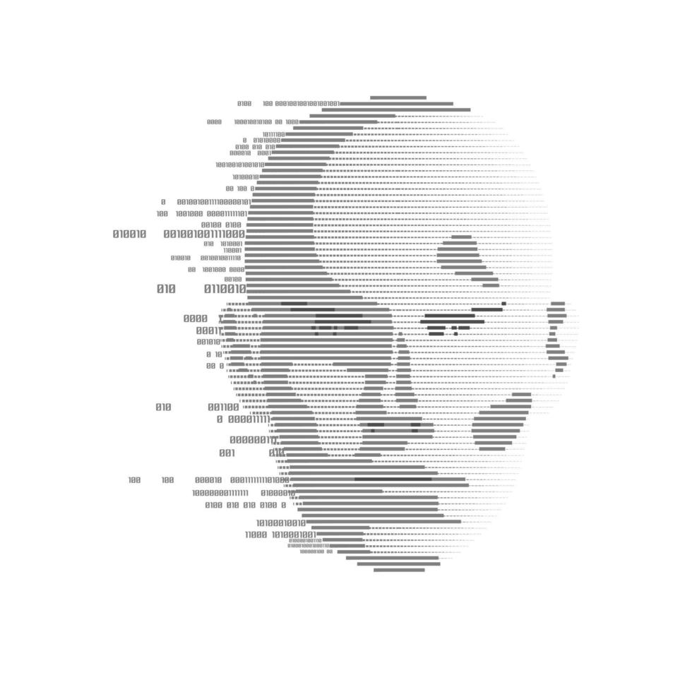 binary man head vector