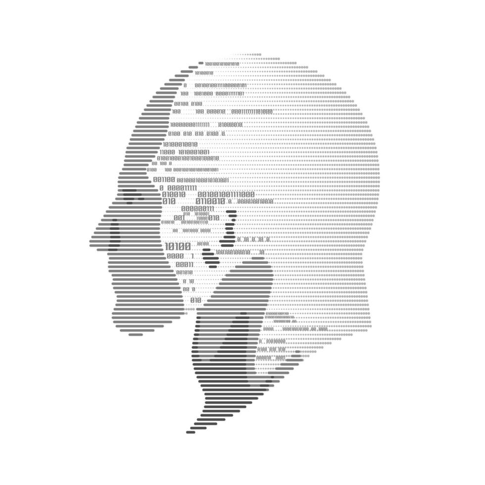 binary digital head vector