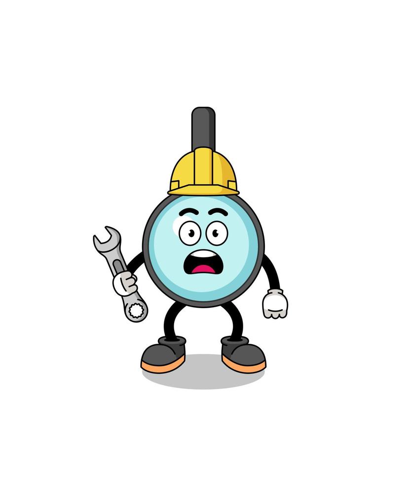 Character Illustration of magnifying glass with 404 error vector