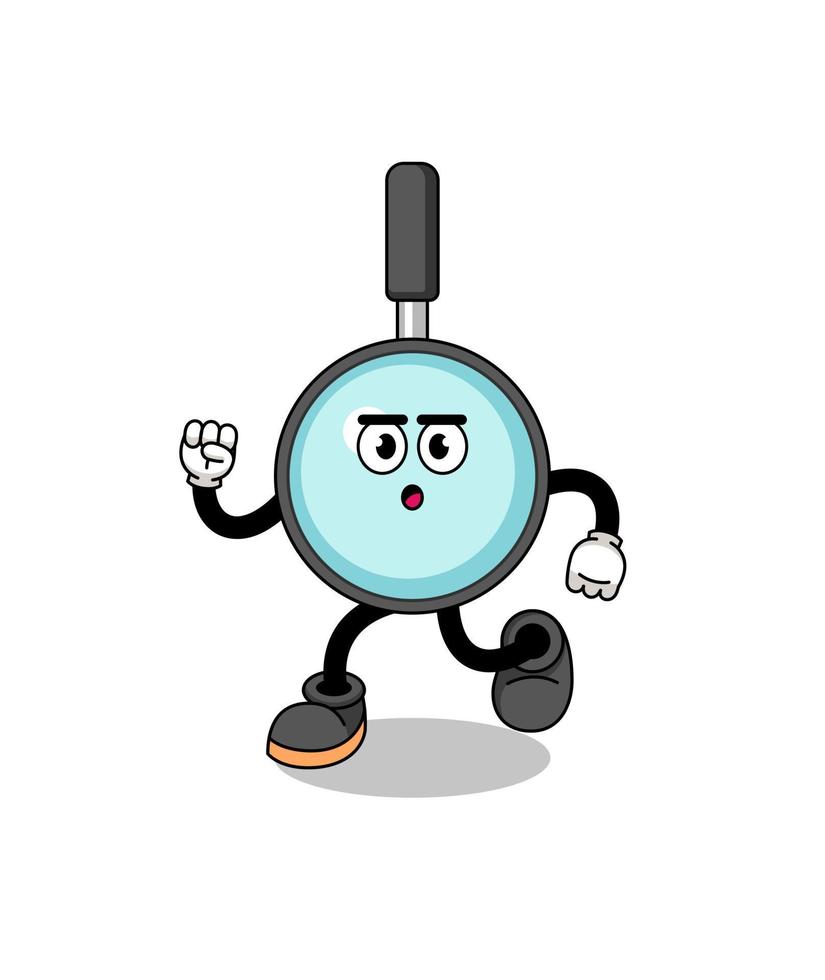 running magnifying glass mascot illustration vector