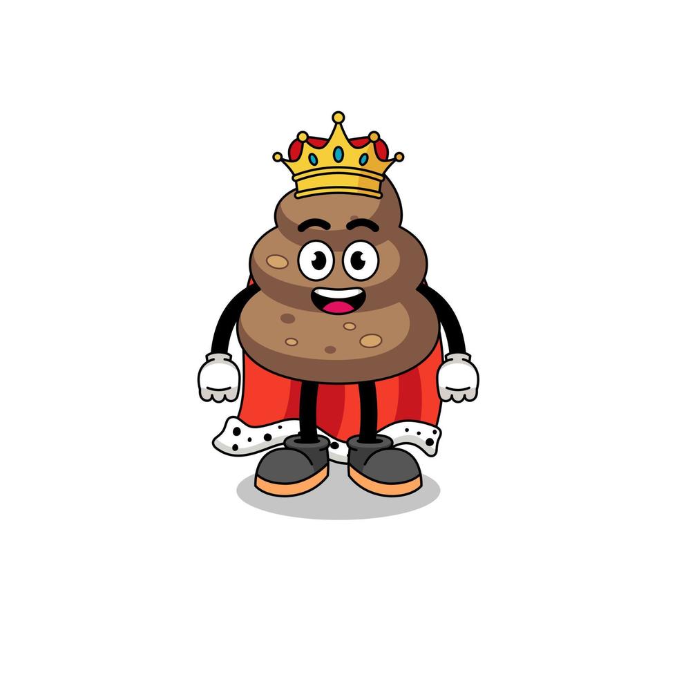 Mascot Illustration of poop king vector