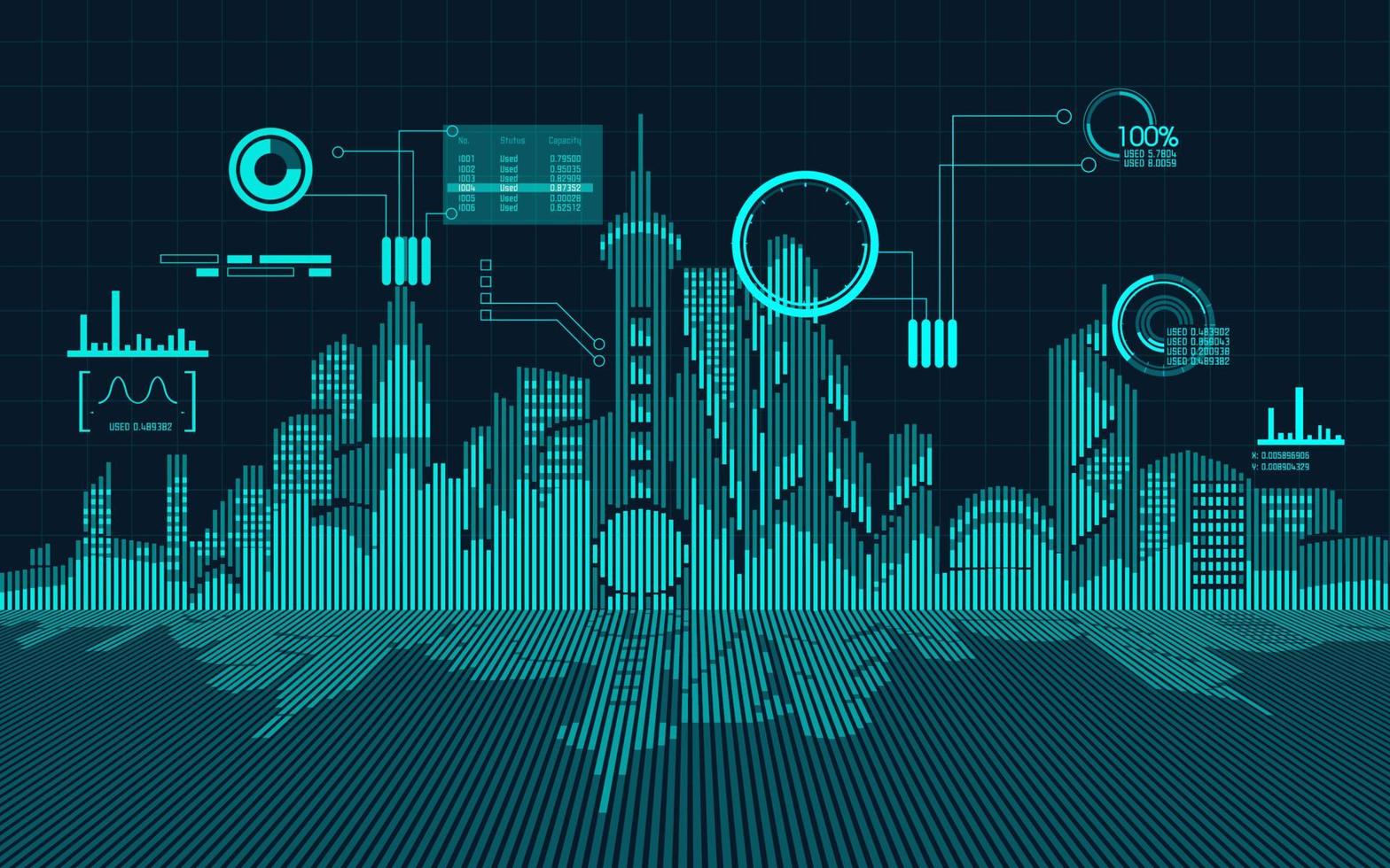 diagrama de ciudad digital vector