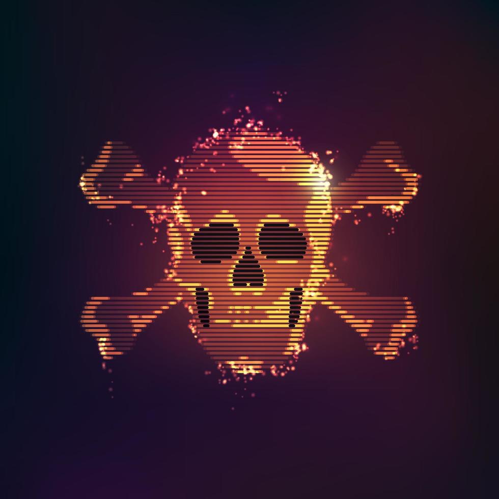 digital fire skull vector