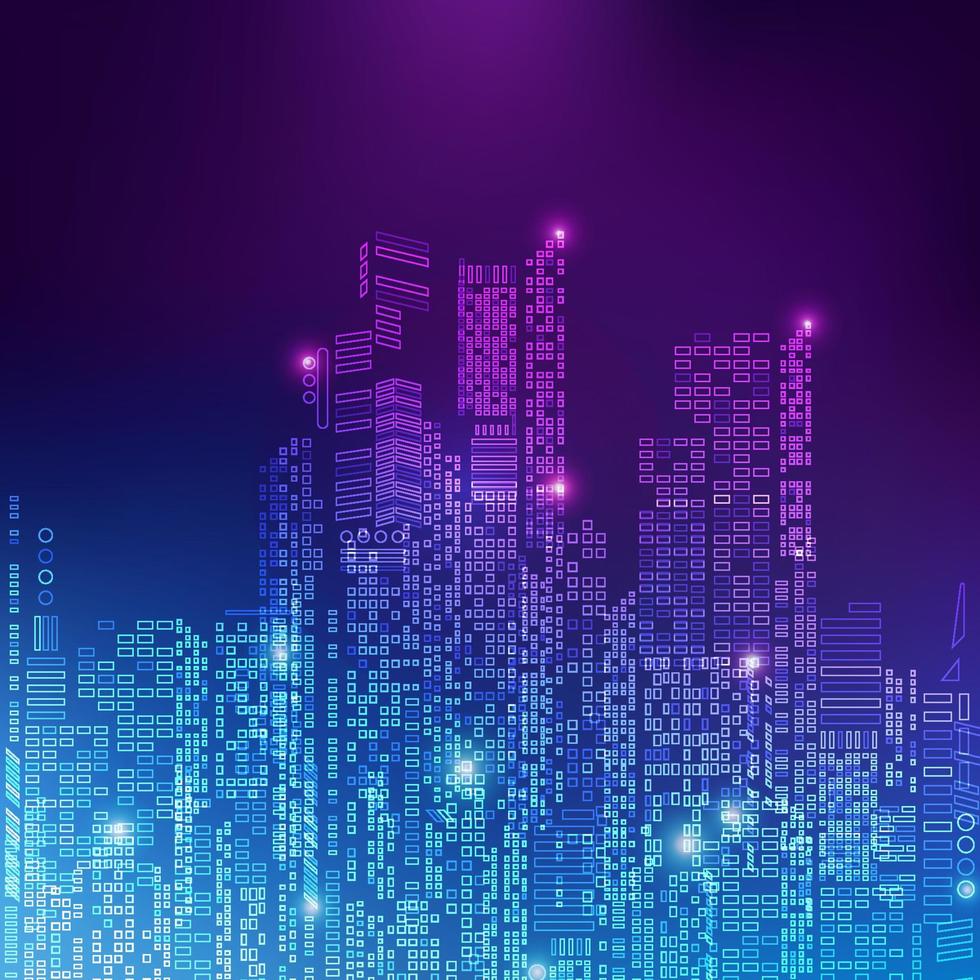 digital purple building vector