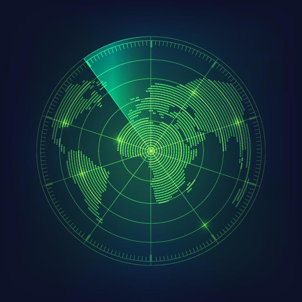 green radar globe vector