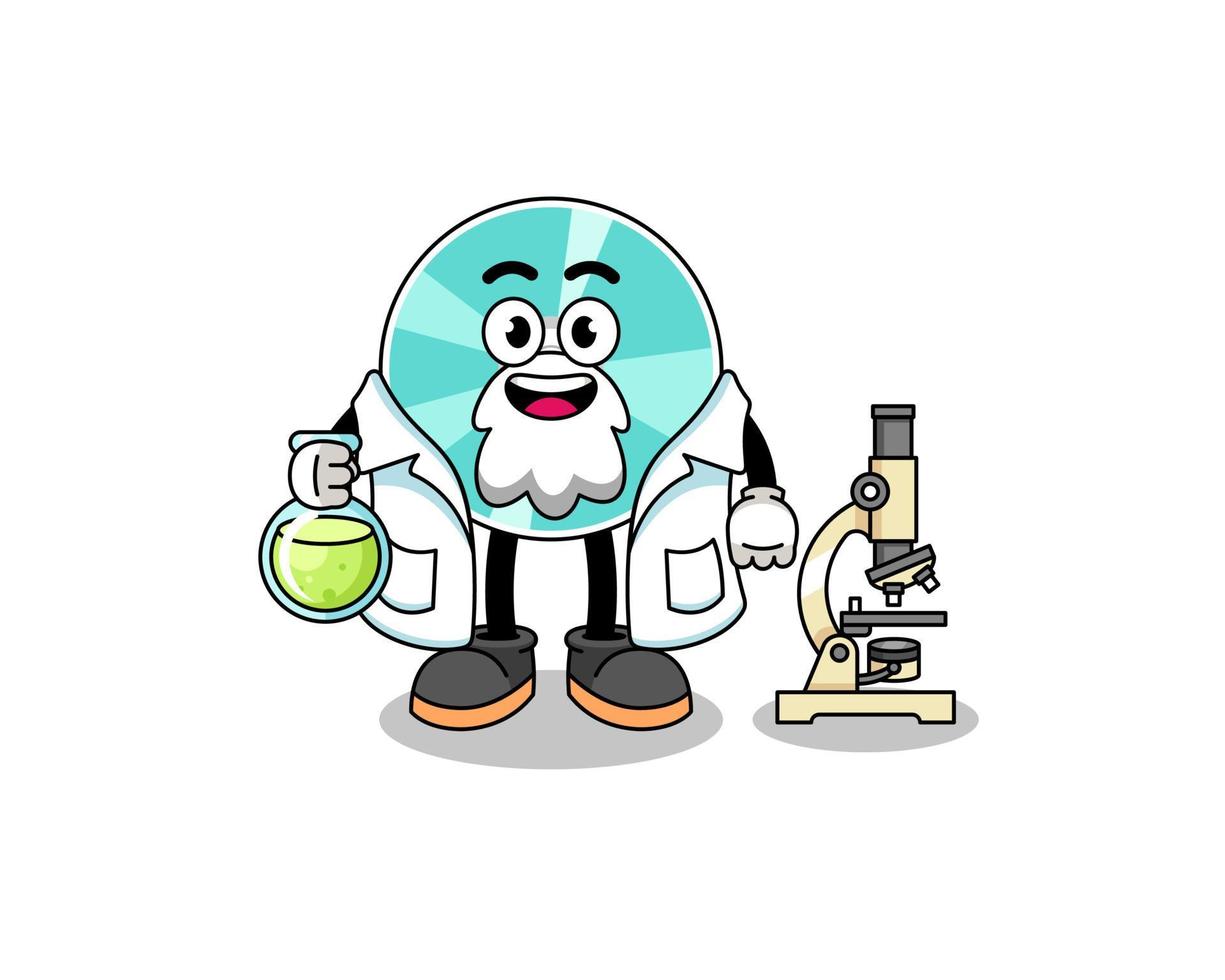 Mascot of optical disc as a scientist vector
