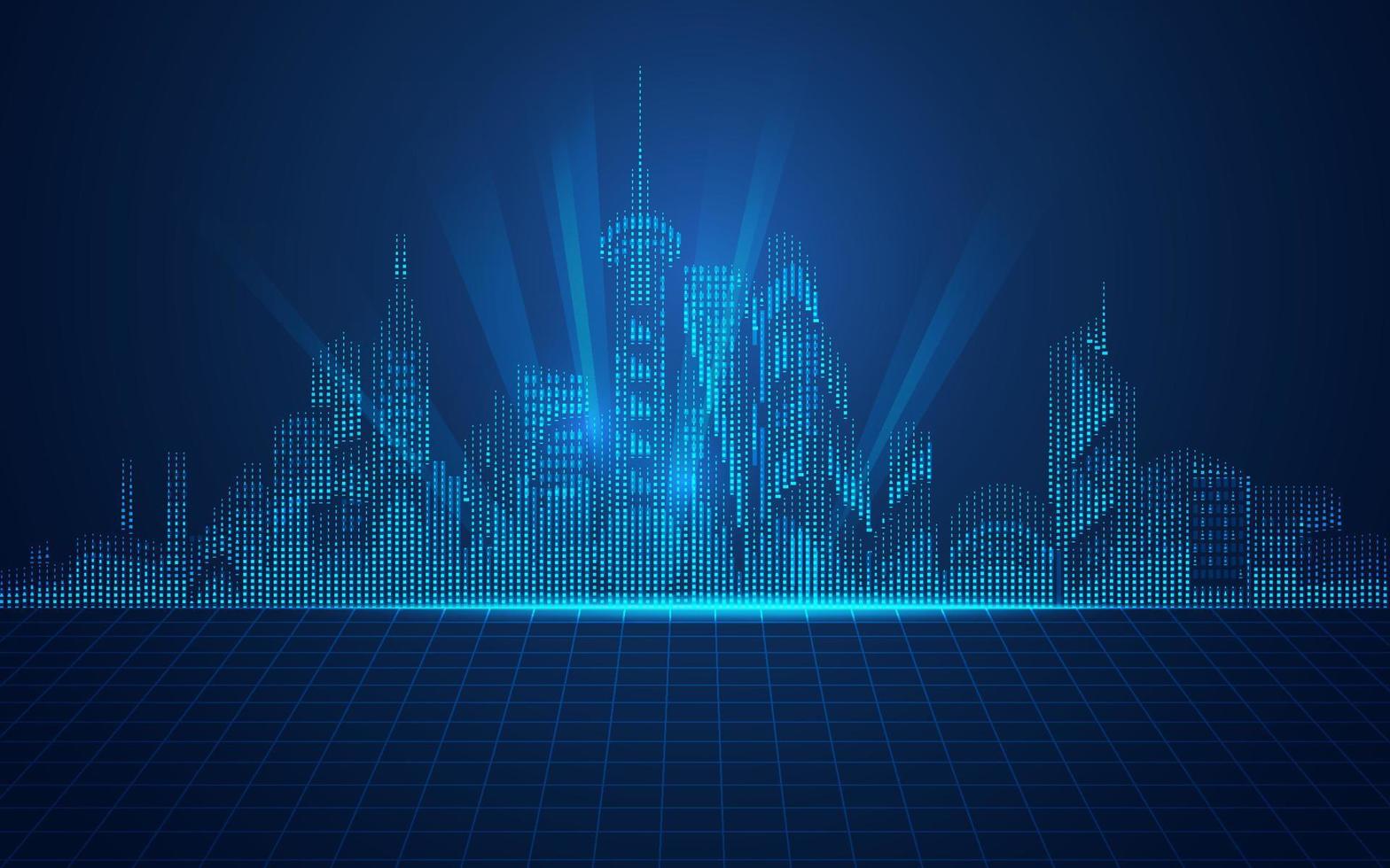 digital blue city vector