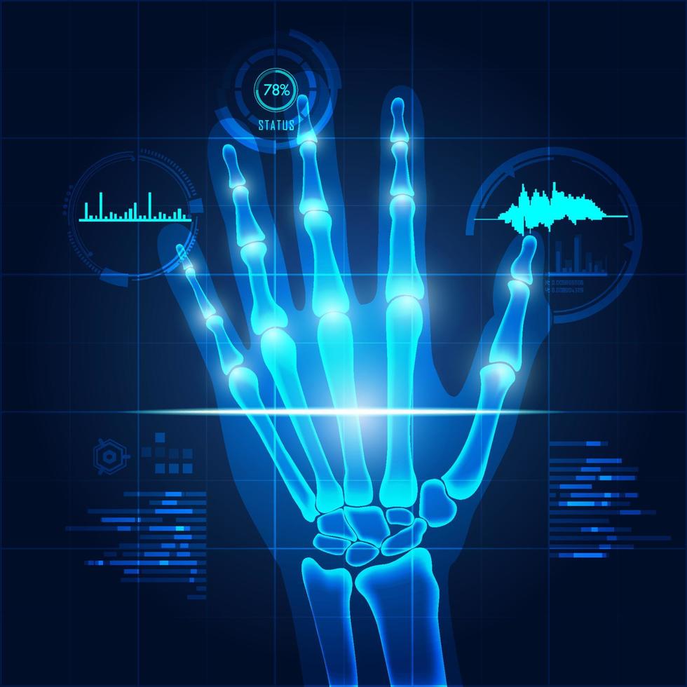 blue hand scanning vector