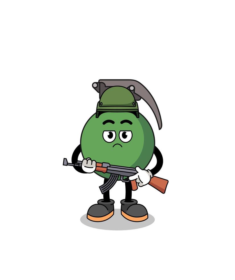 Cartoon of grenade soldier vector