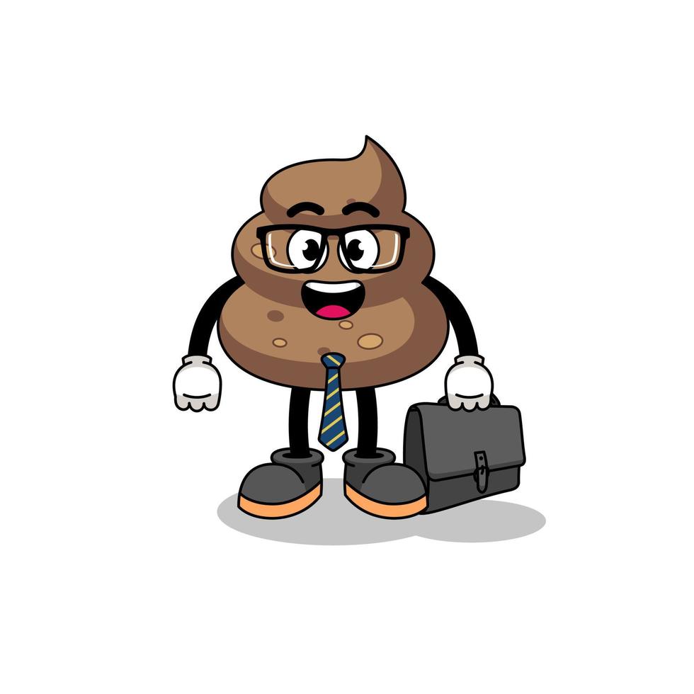 poop mascot as a businessman vector