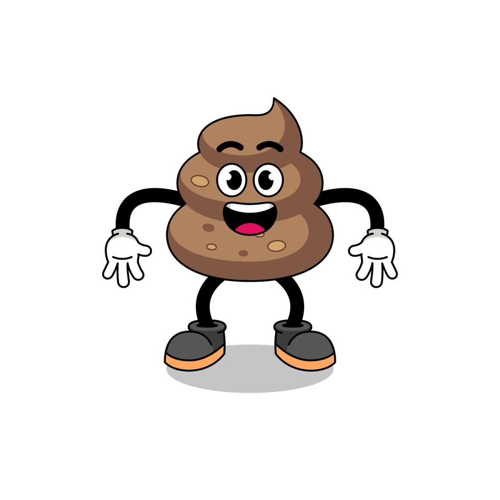 poop cartoon with surprised gesture vector
