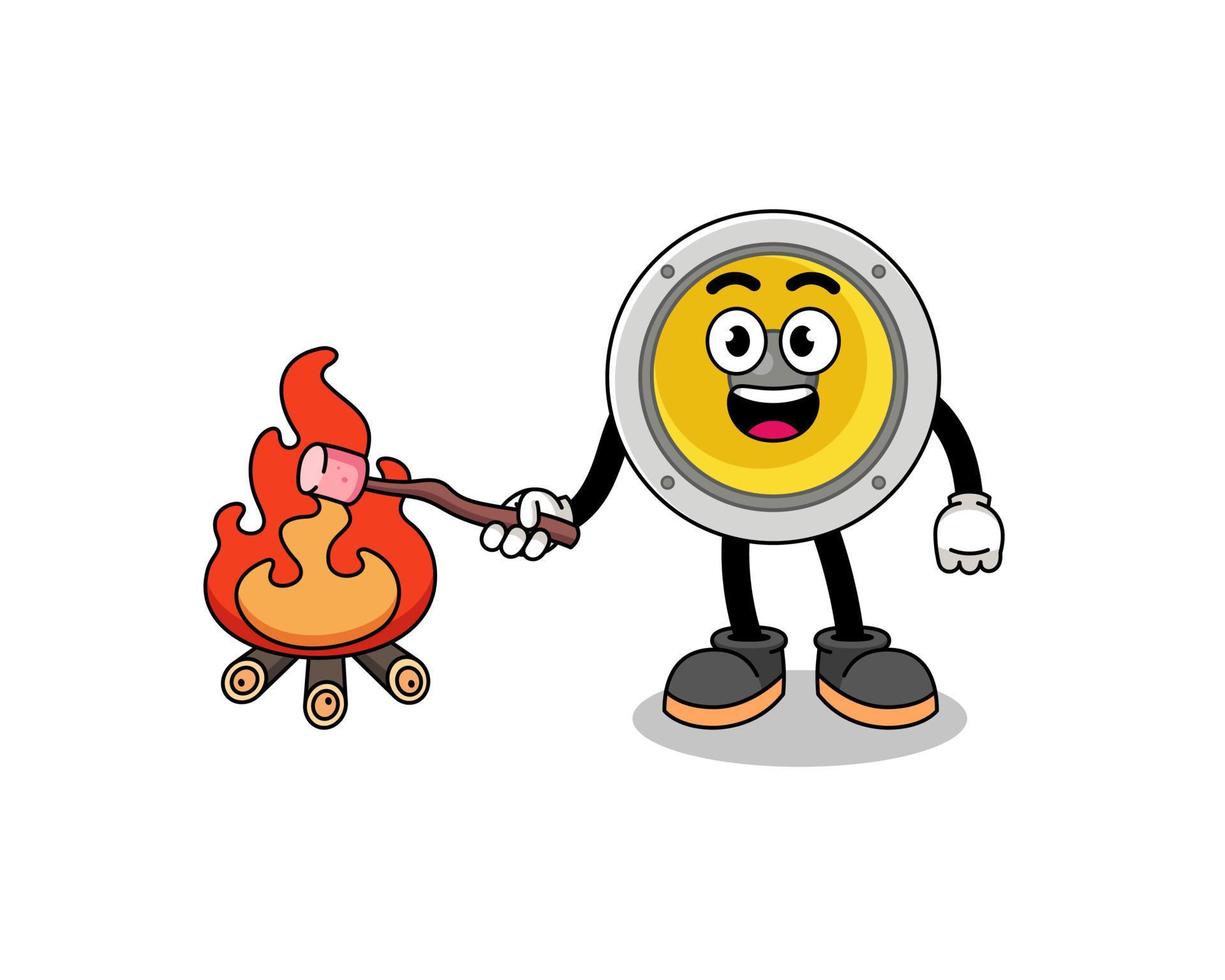 Illustration of speaker burning a marshmallow vector