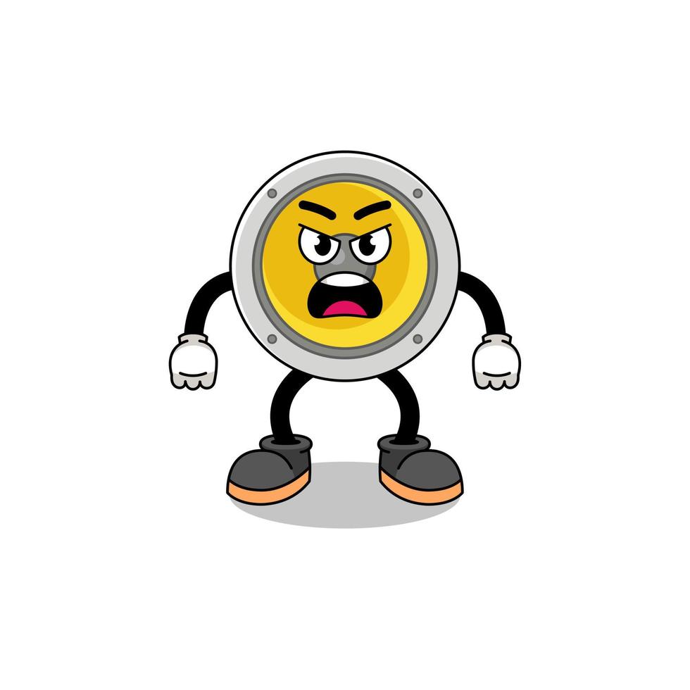 speaker cartoon illustration with angry expression vector