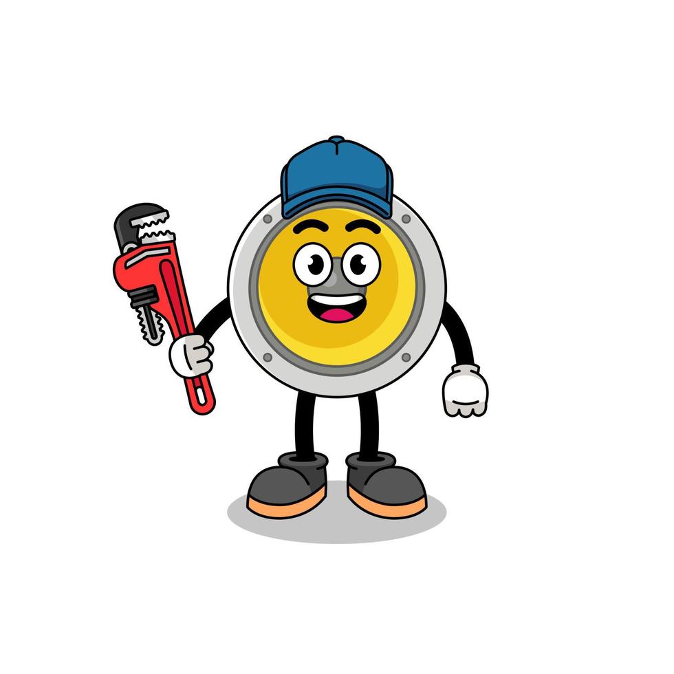 speaker illustration cartoon as a plumber vector