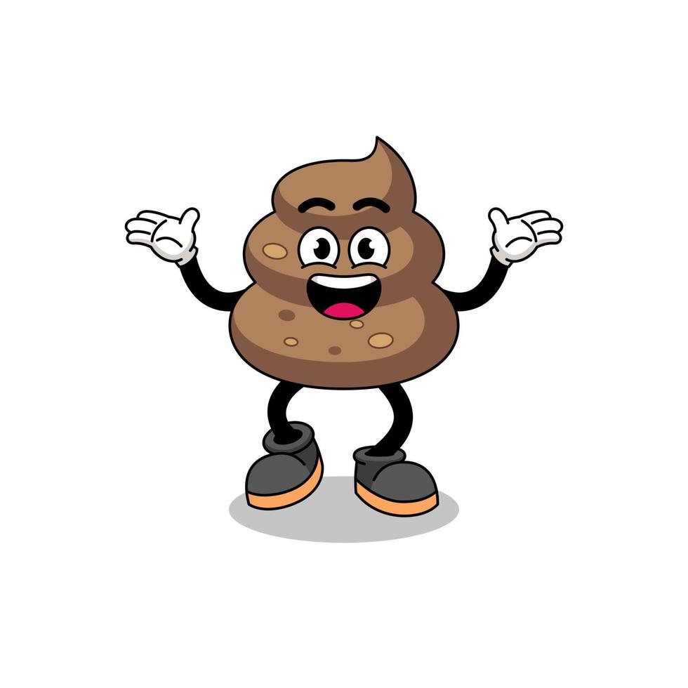 poop cartoon searching with happy gesture vector